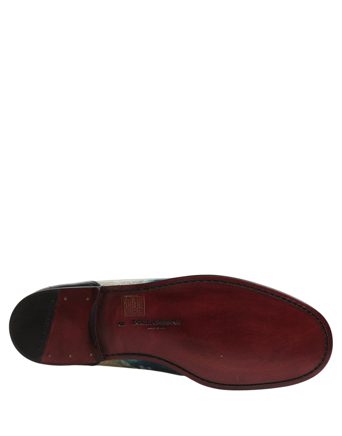 Dolce & Gabbana Metallic Blue Silver Leder DG Loafers Schuhe