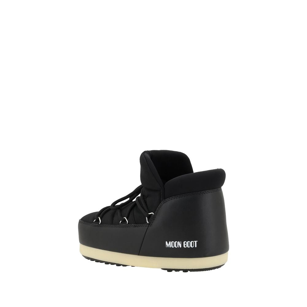 Moon Boot Schwarze Schnürstiefel aus Polyester