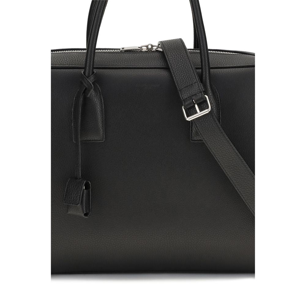 Saint Laurent Schwarze Kalbsleder Bos Taurus Handtasche
