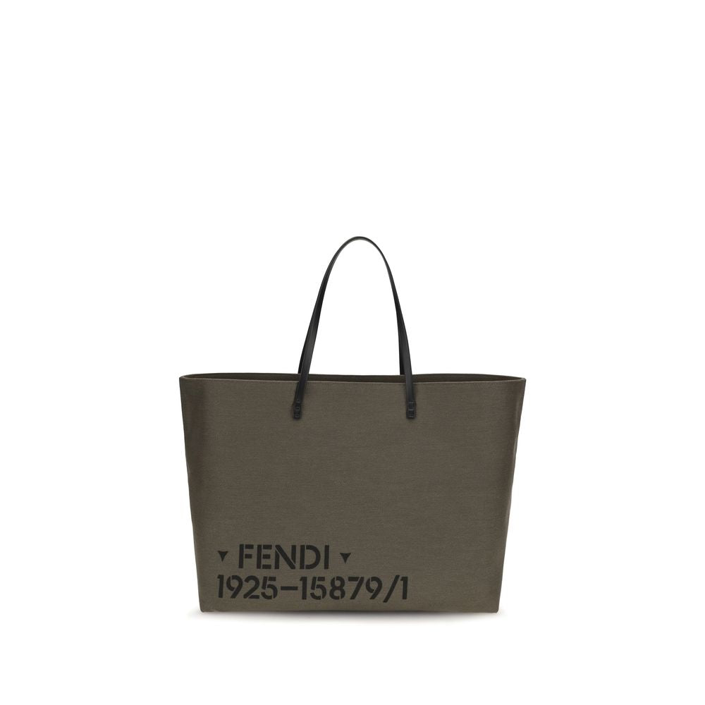 Fendi Zweifarbige Schultertasche aus Polyester