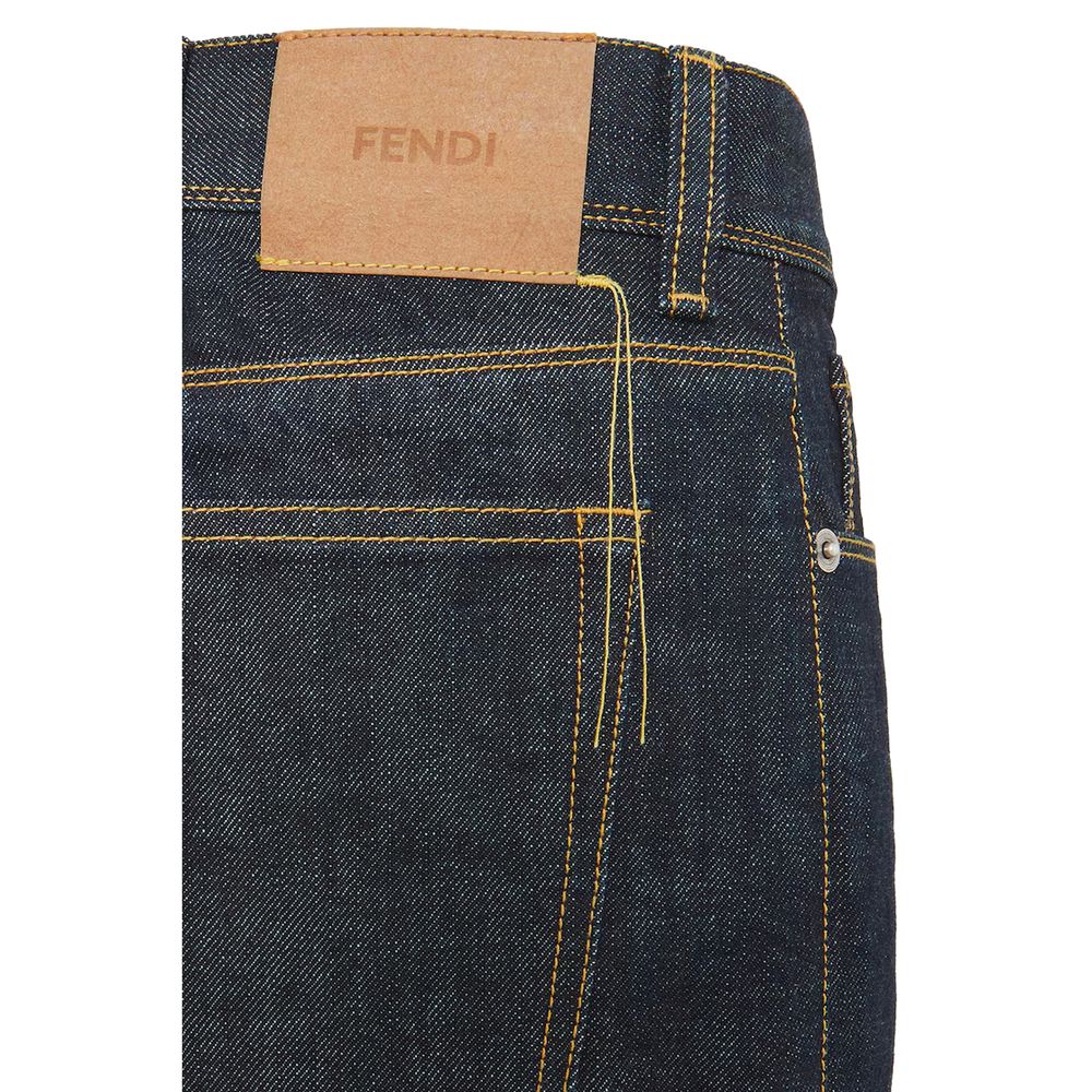 Fendi Blaue Baumwoll-Jeans im Slim Fit