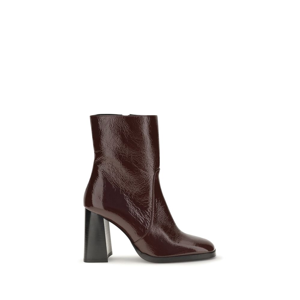 Stuart Weitzman Bordeaux Calf Leather Bos Taurus Stiefeletten