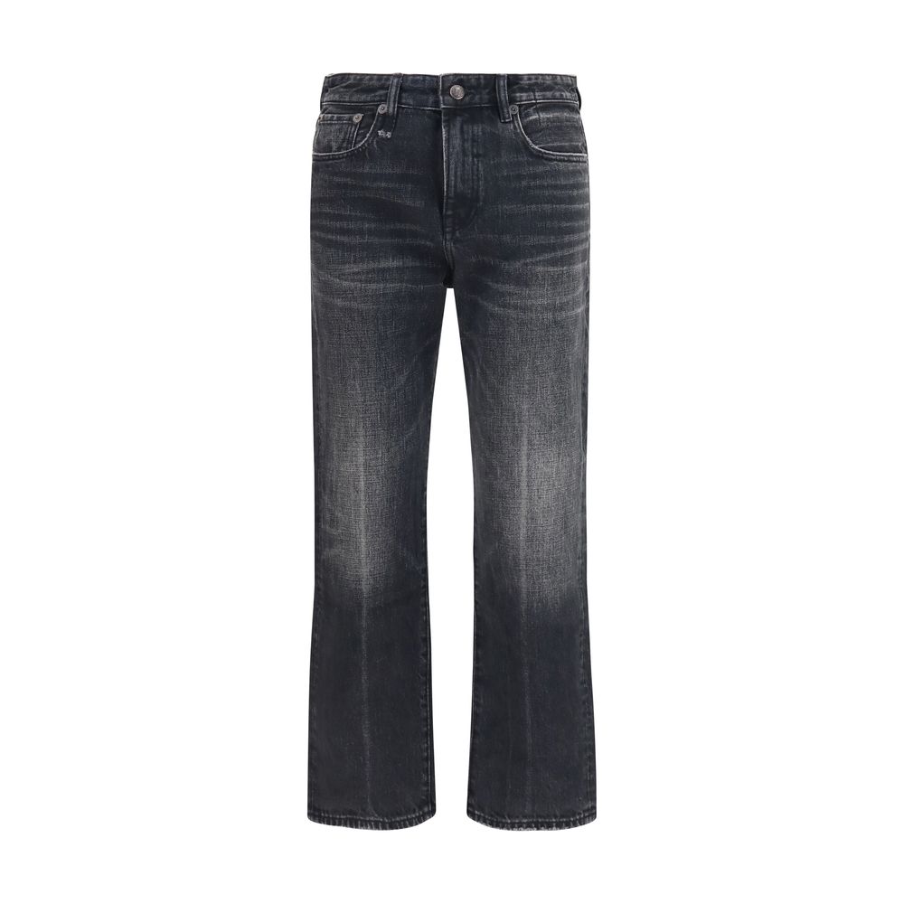 R13 Schwarze Boyfriend Jeans aus Baumwolle
