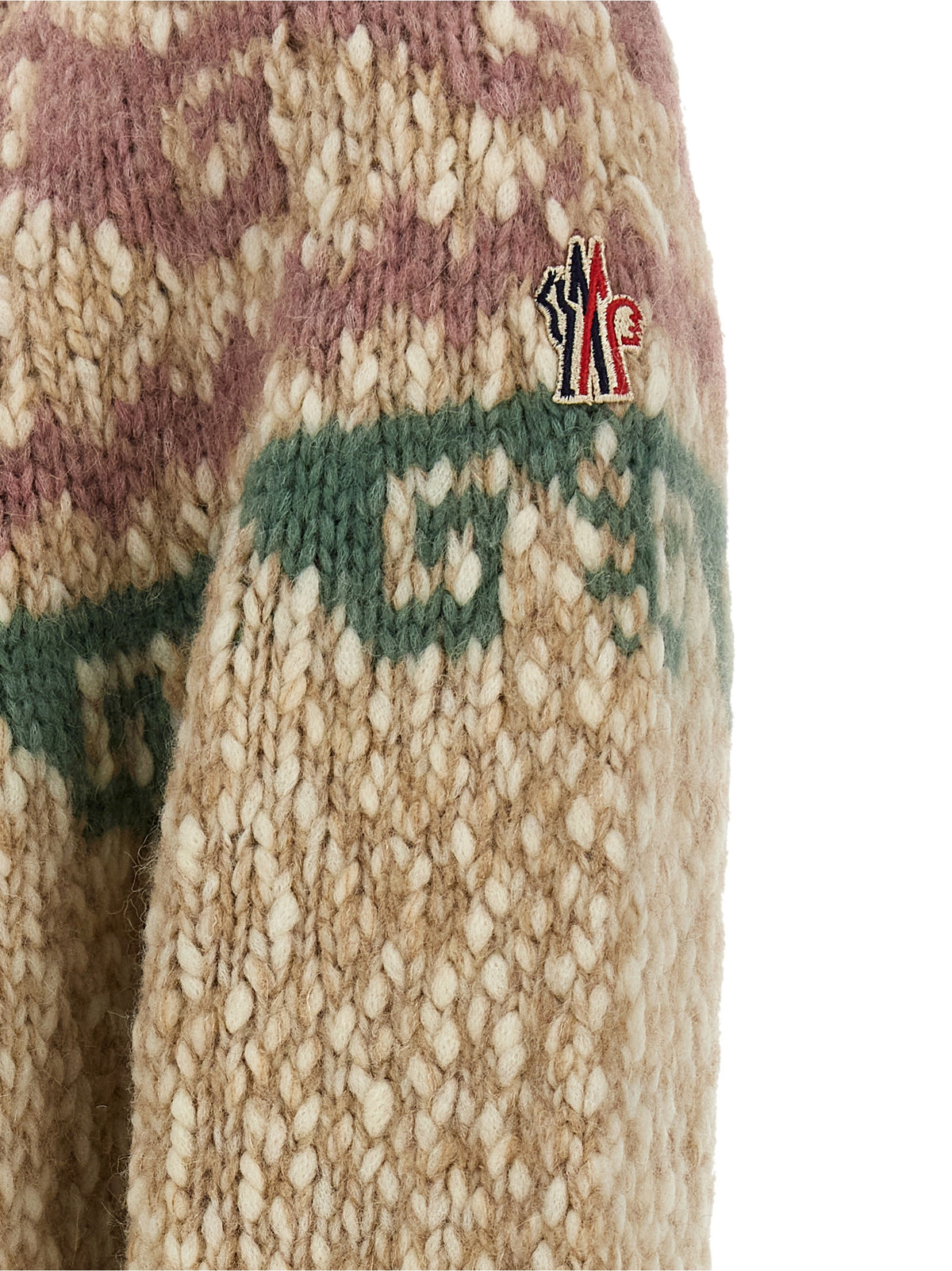 Moncler Grenoble Beige Wollstrickjacke
