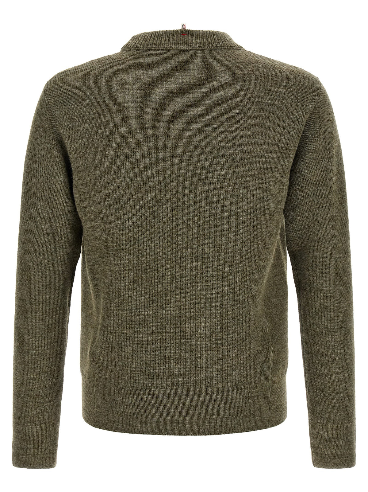 Moncler Grenoble Zweifarbige Strickjacke aus reiner Schurwolle