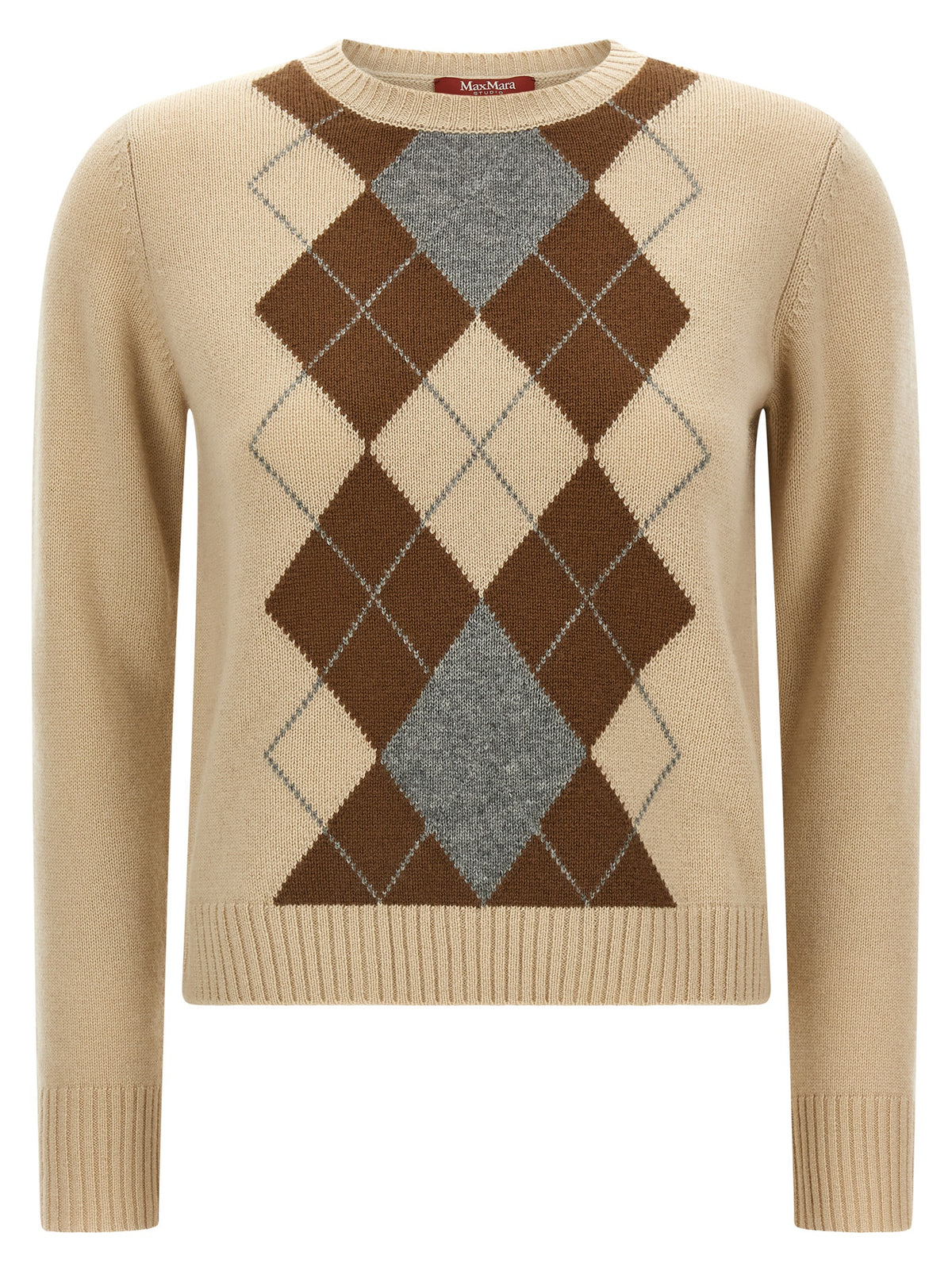 Max Mara Beige Wollstrickjacke