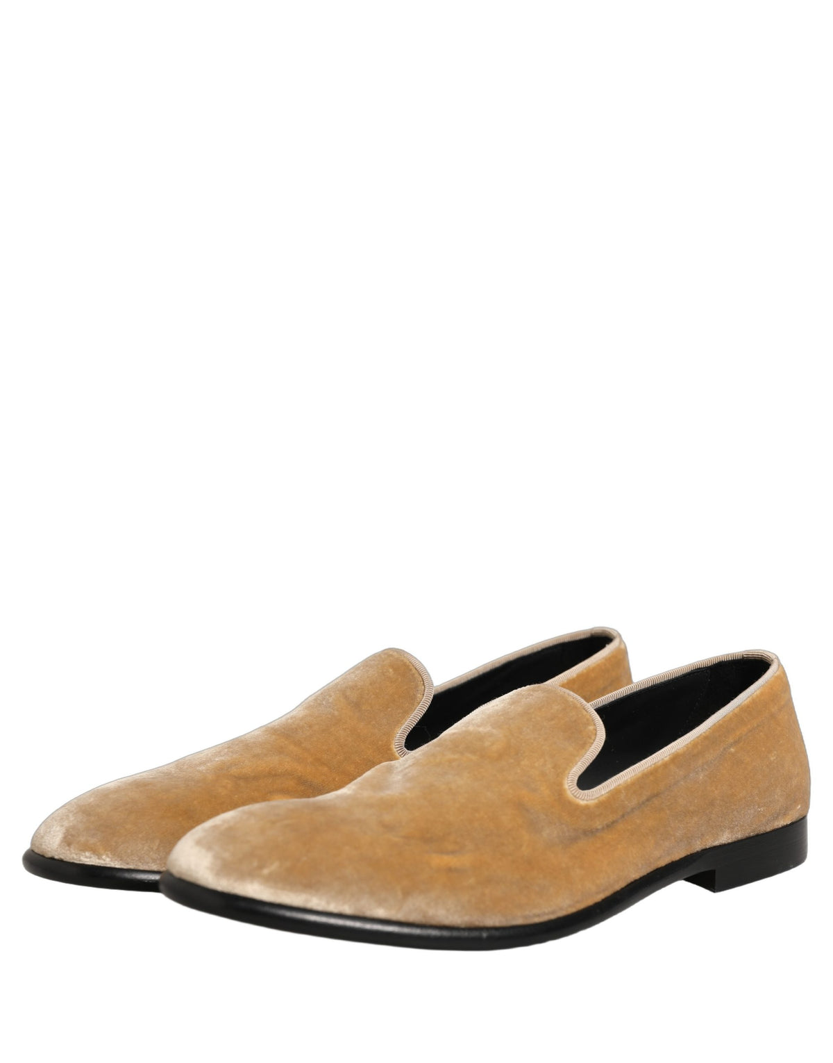 Dolce & Gabbana Beige Wildleder Slipper Loafer Schuhe
