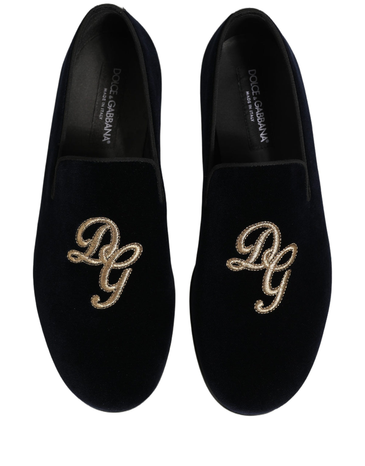 Dolce & Gabbana Schwarze Slipper aus Wildleder mit DG-Logo für Herren
