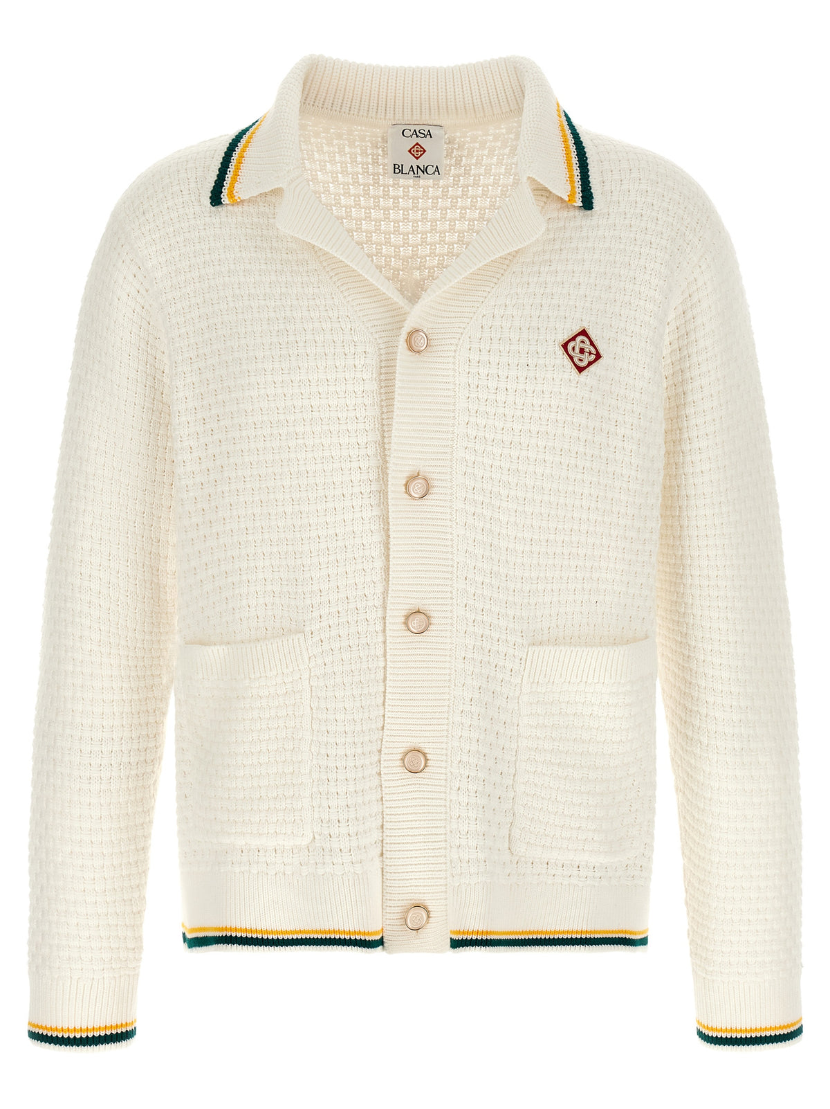 Casablanca Weißer Strickcardigan aus Baumwolle