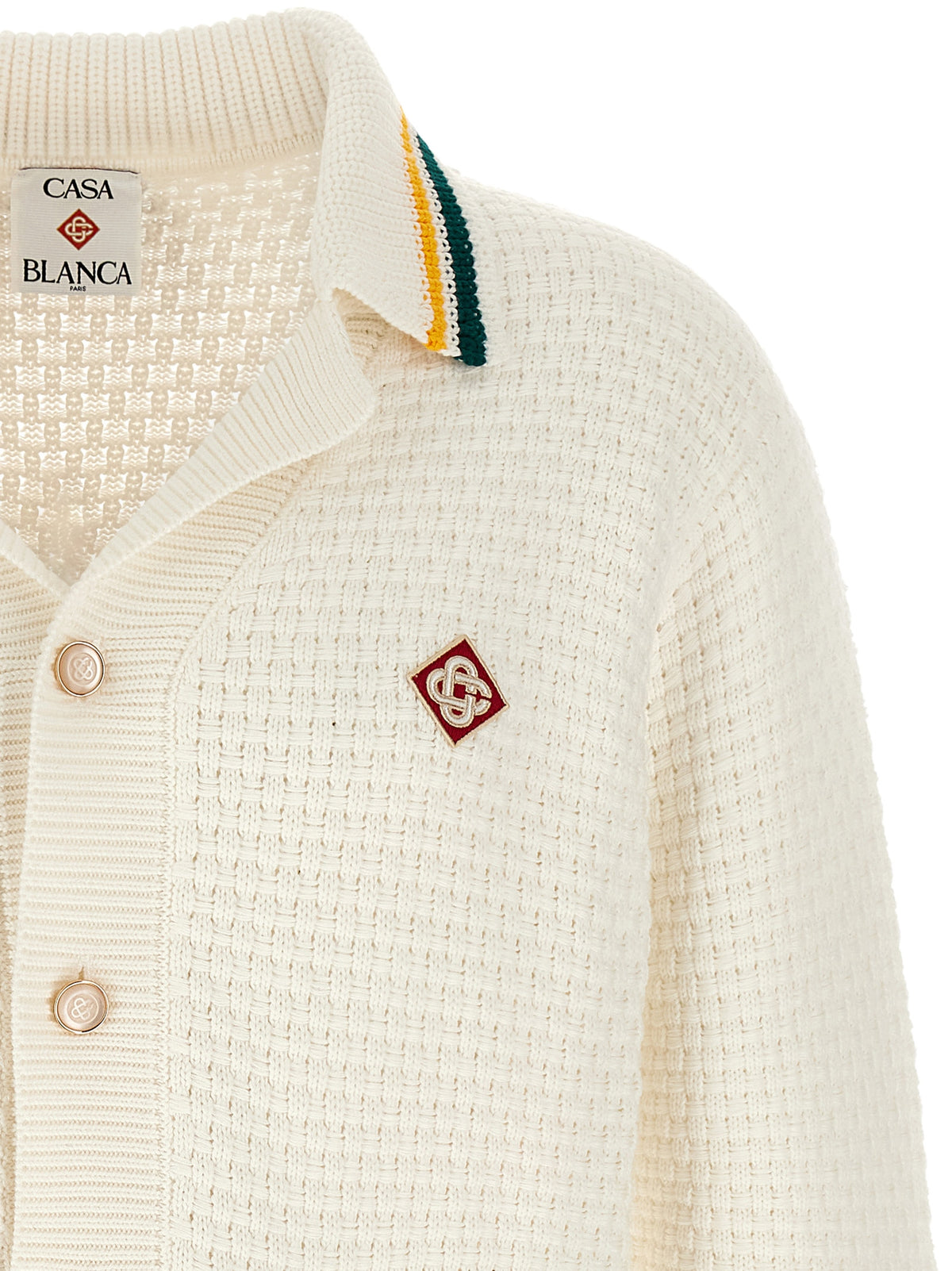 Casablanca Weißer Strickcardigan aus Baumwolle