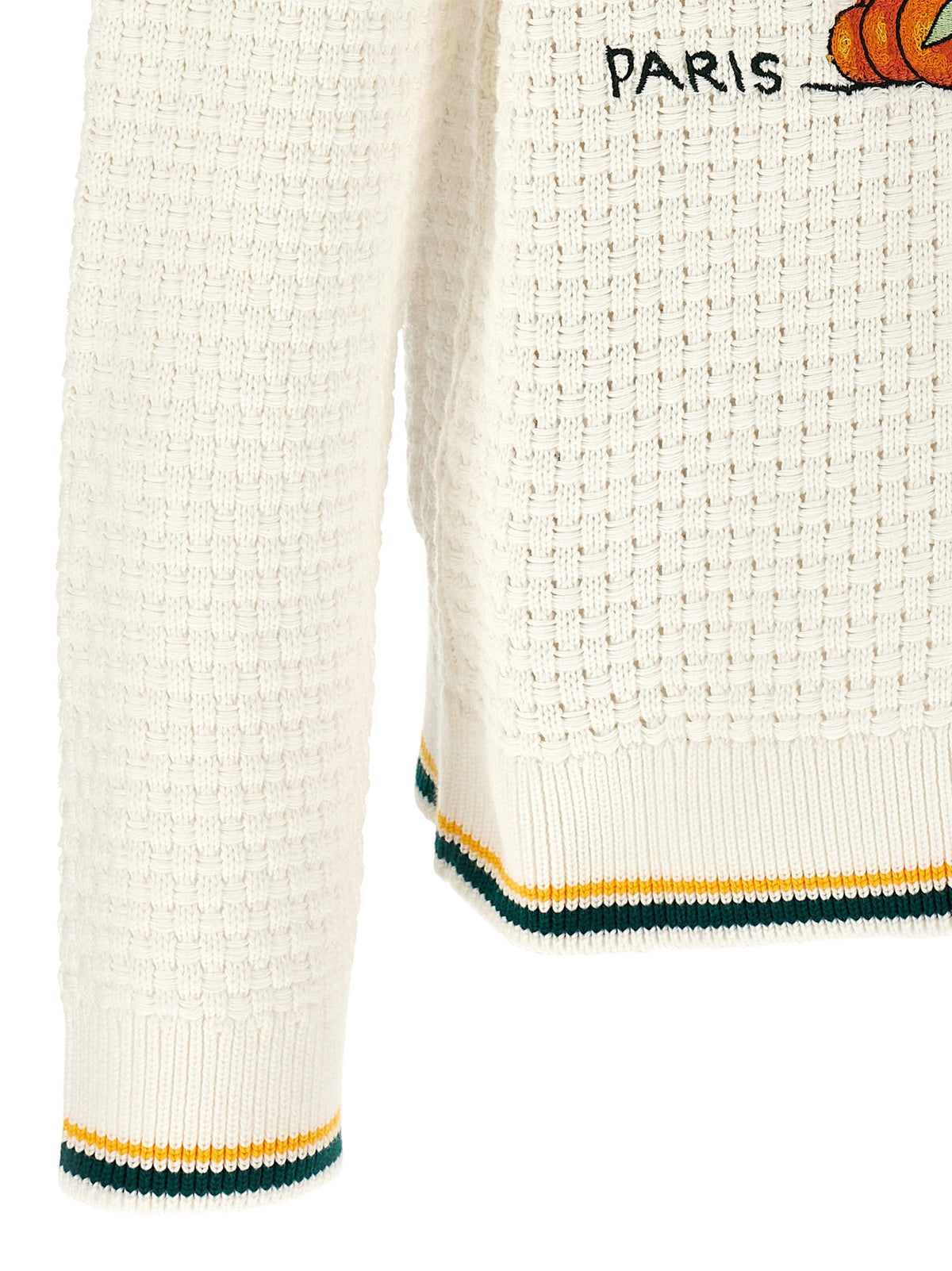 Casablanca Weißer Strickcardigan aus Baumwolle