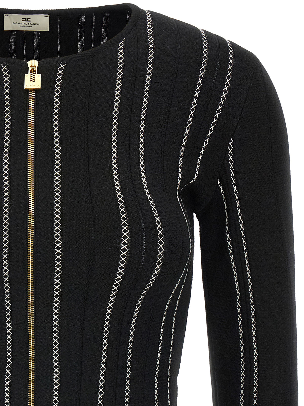 Elisabetta Franchi Schwarzer Cardigan aus Viskose