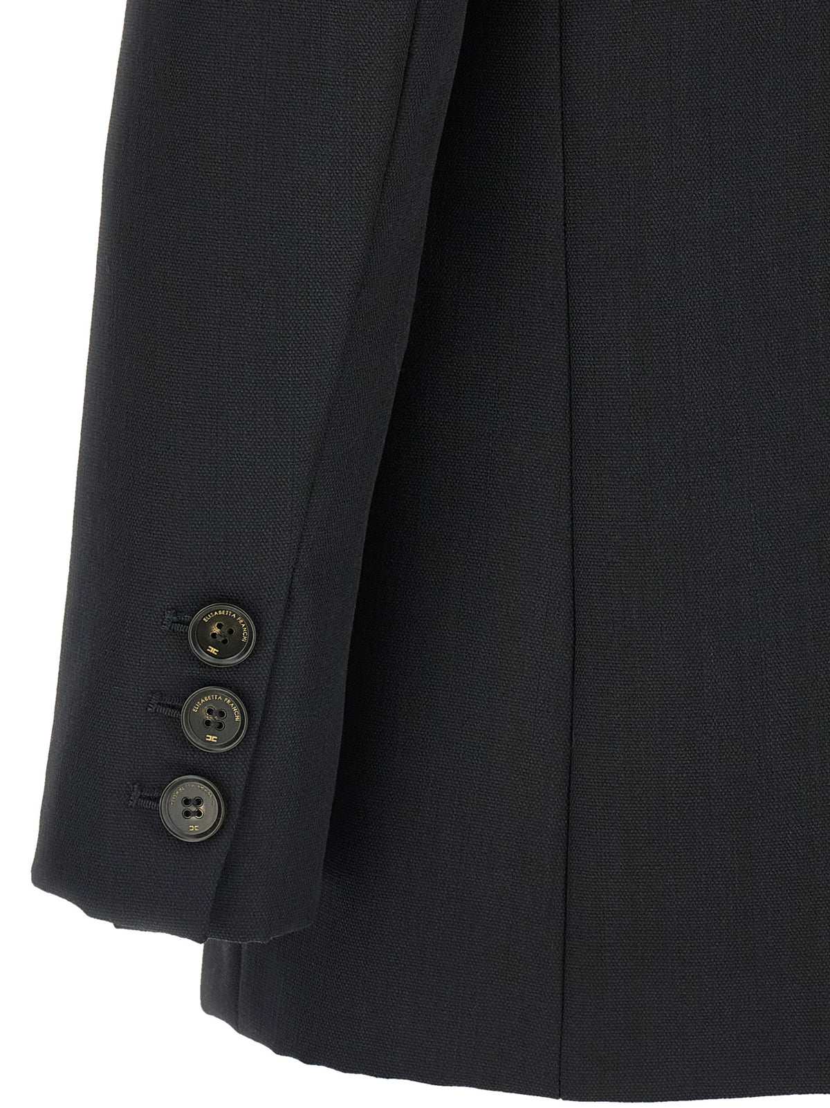 Elisabetta Franchi Schwarzer Blazer aus reiner Schurwolle