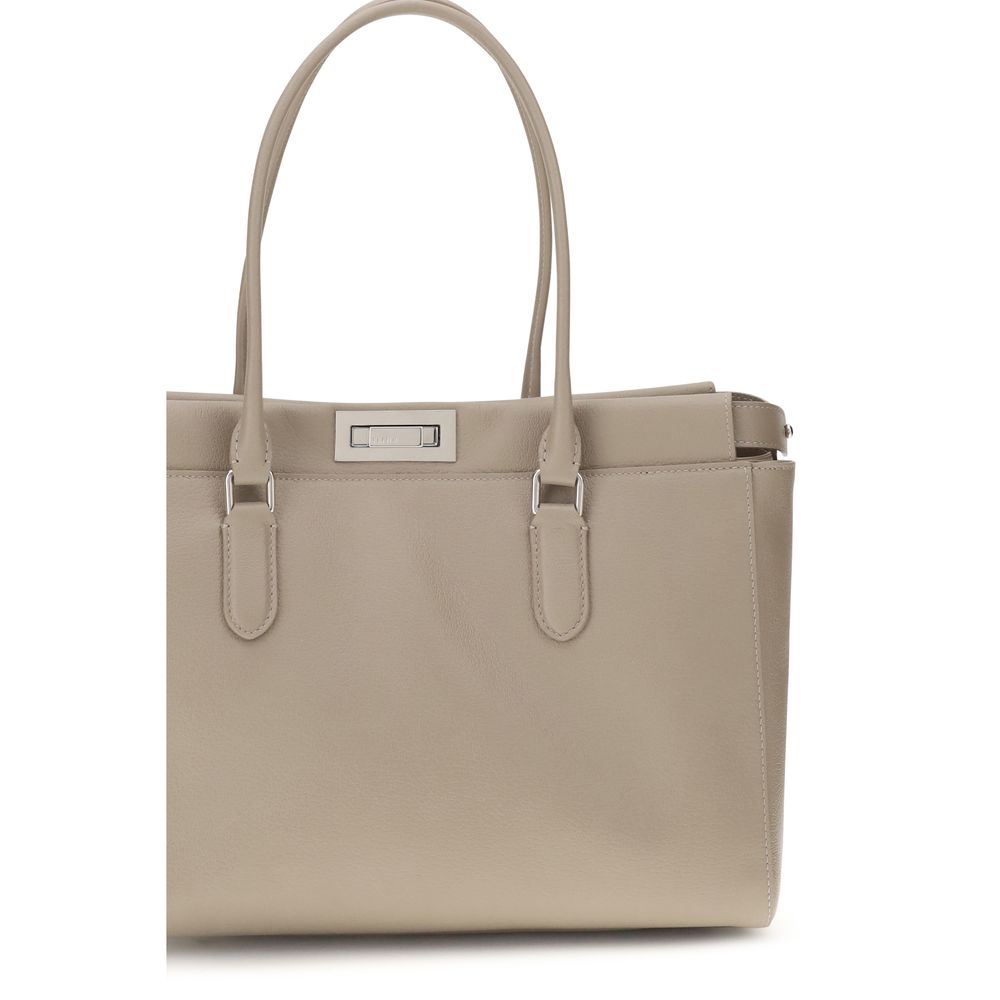 Fendi Beige Kalbsleder Bos Taurus Schultertasche