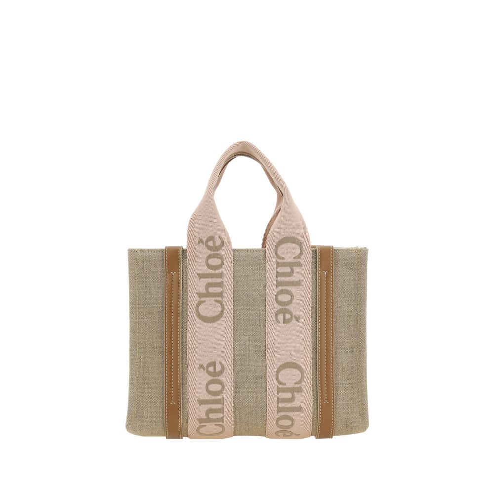 Chloé Beige Leinen Handtasche