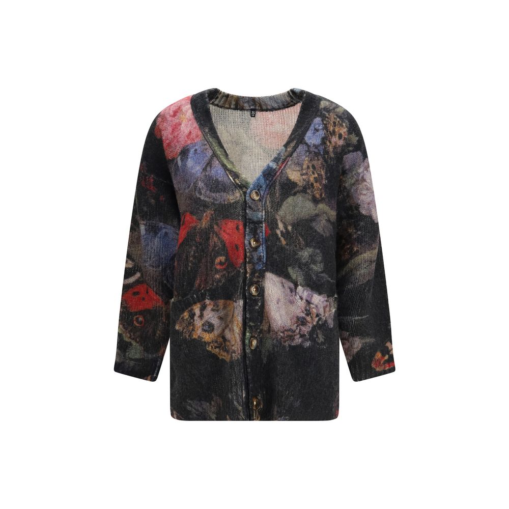 R13 Grauer Kaschmir-Strickjacke
