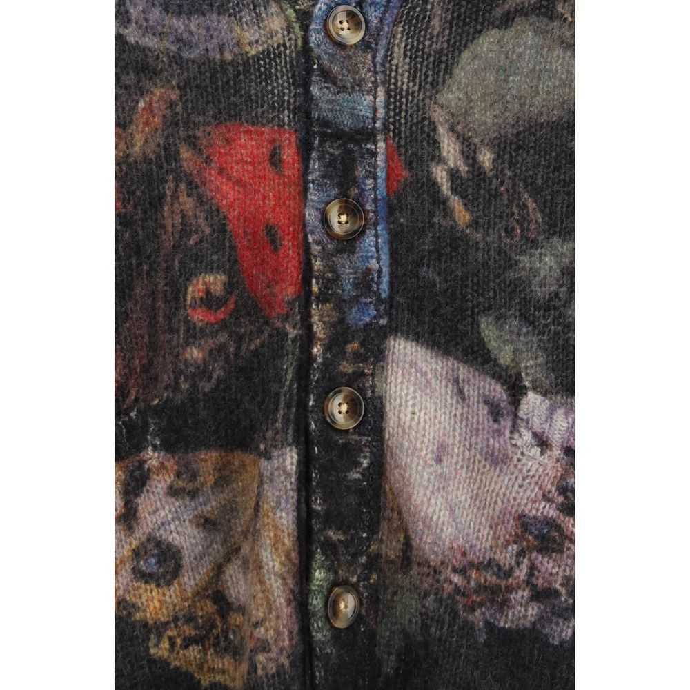 R13 Grauer Kaschmir-Strickjacke