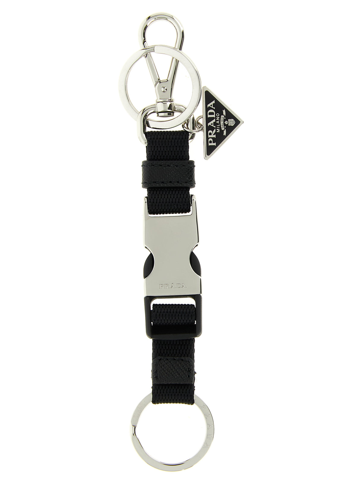 Prada Schwarzer Schlüsselanhänger aus Metall