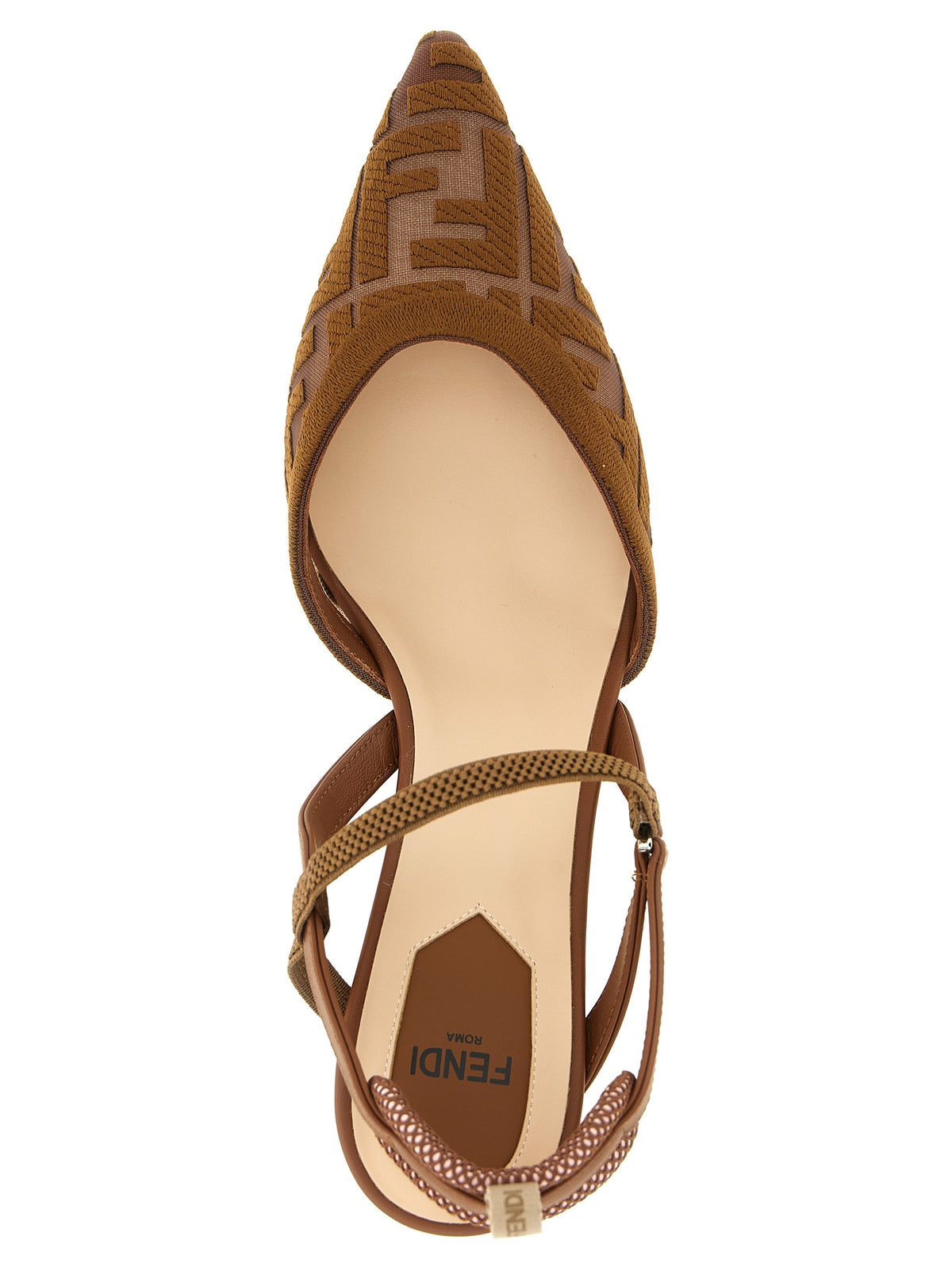 Fendi Braune Pumps aus Polyamid mit mittlerem Absatz