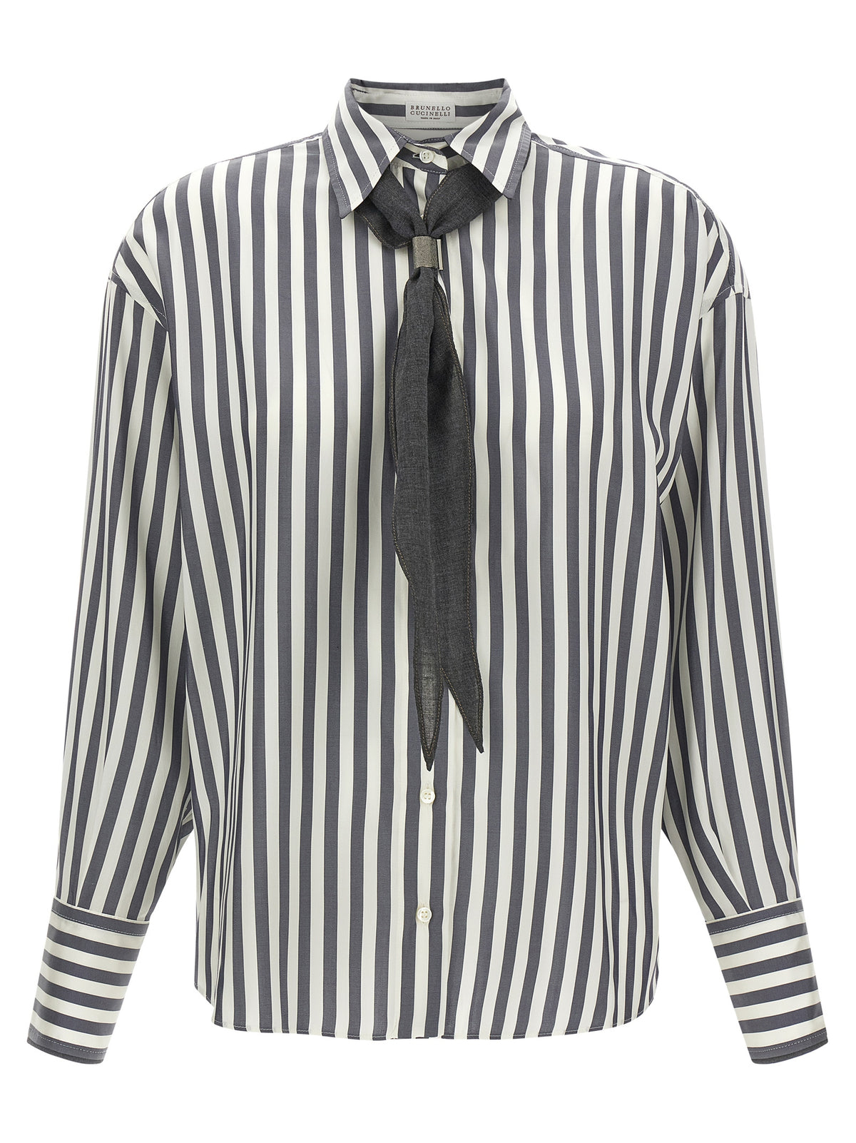 Brunello Cucinelli Graue Seidenbluse
