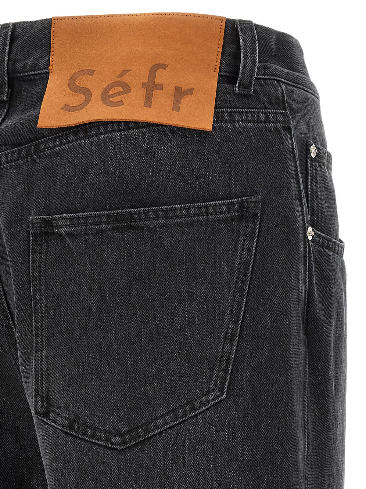 SÉFR Schwarze Baumwolljeans im Relaxed Fit