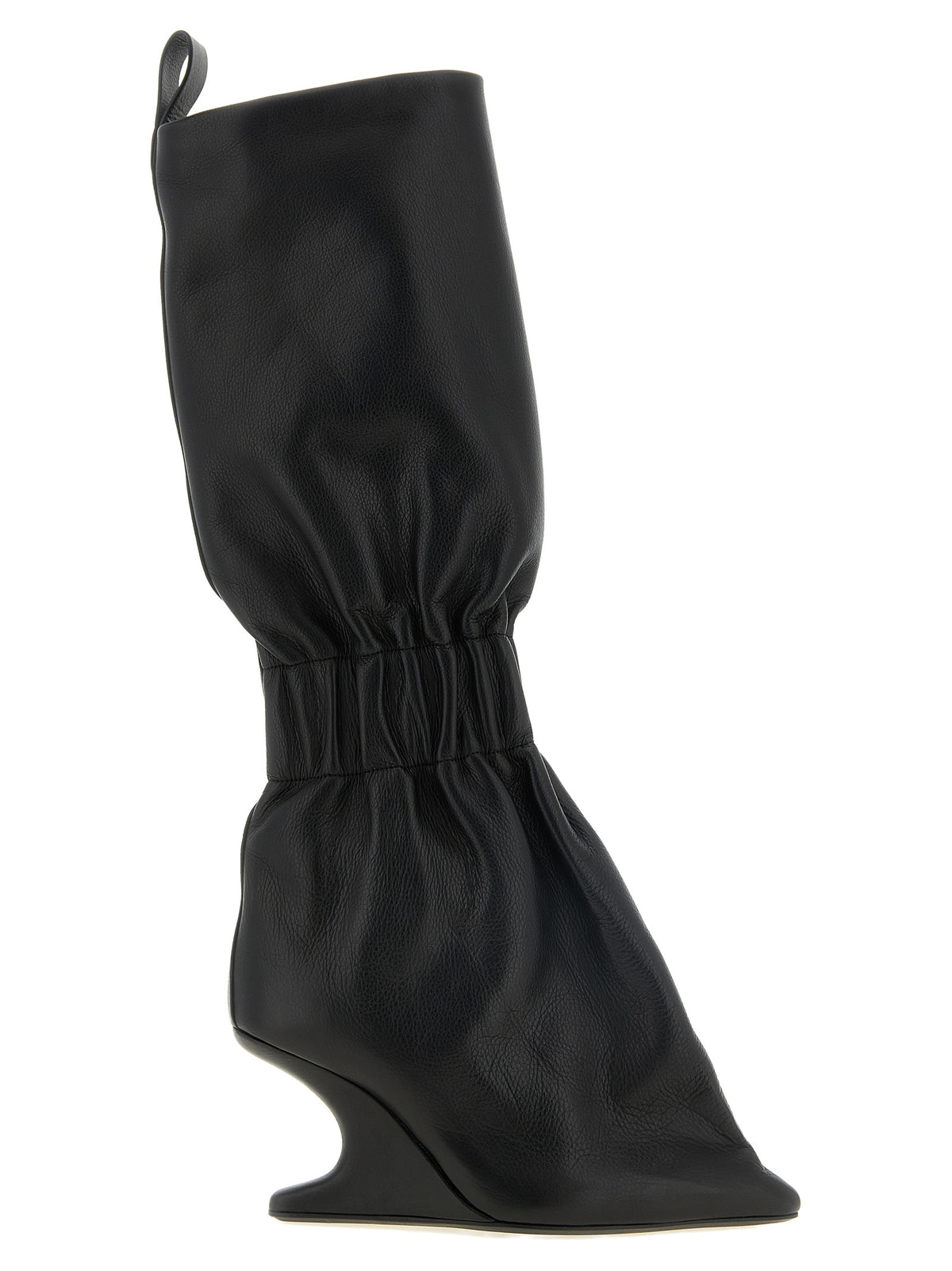 Rick Owens Schwarzes Kalbsleder Over-the-Knee