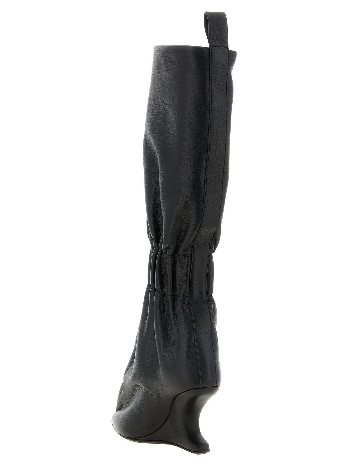 Rick Owens Schwarzes Kalbsleder Over-the-Knee