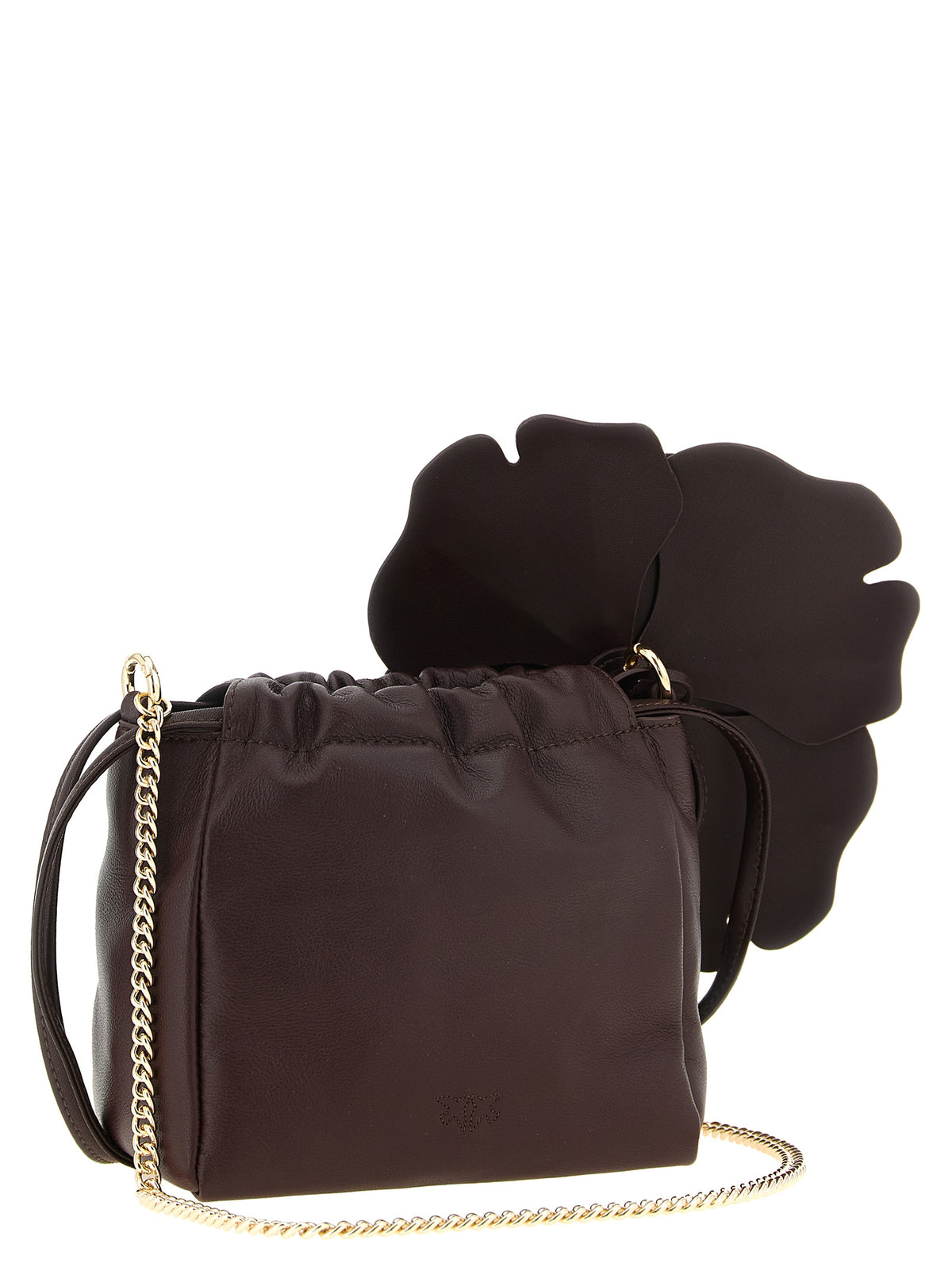 PINKO Clutch aus bordeauxrotem Lammleder