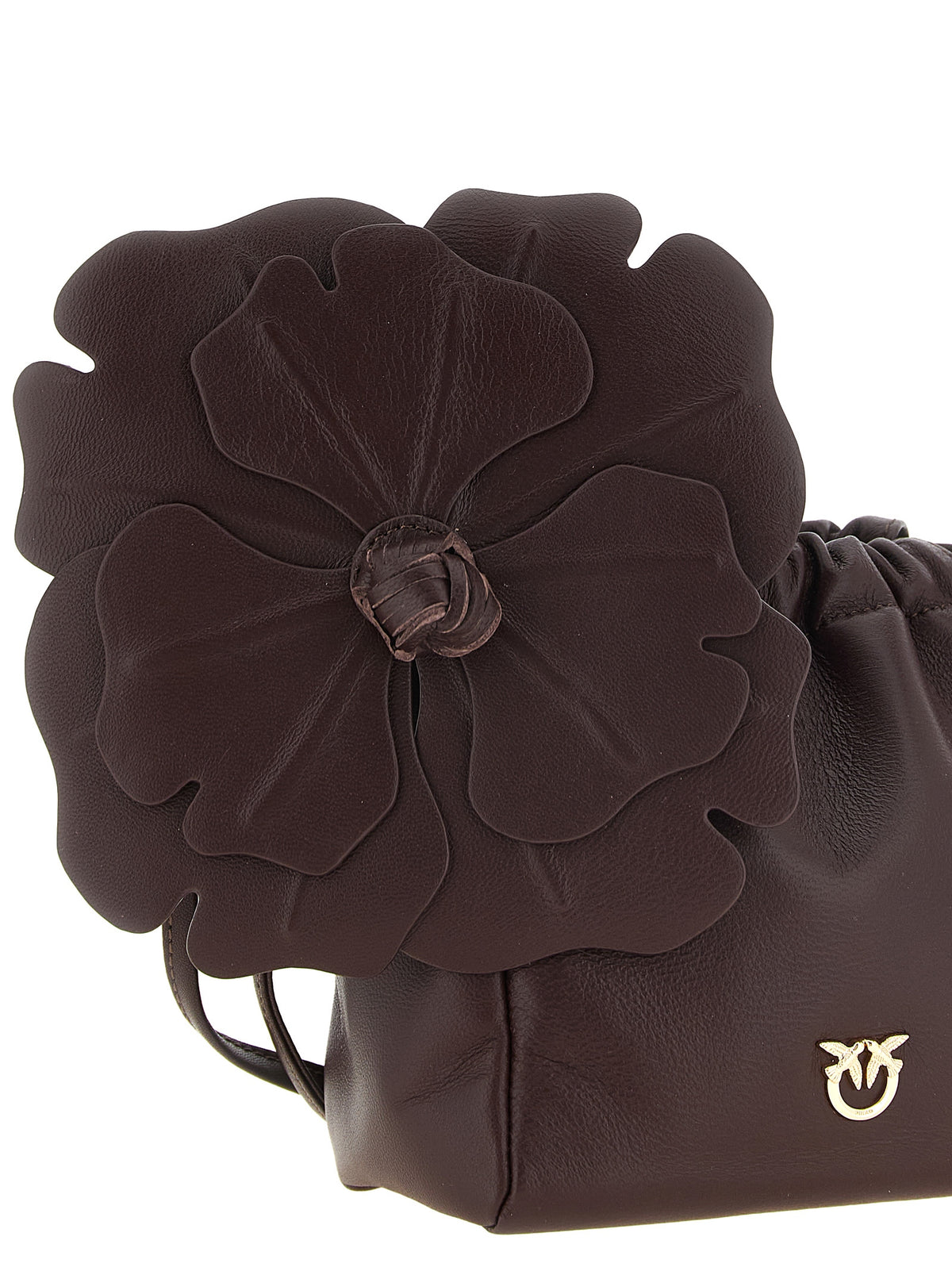 PINKO Clutch aus bordeauxrotem Lammleder