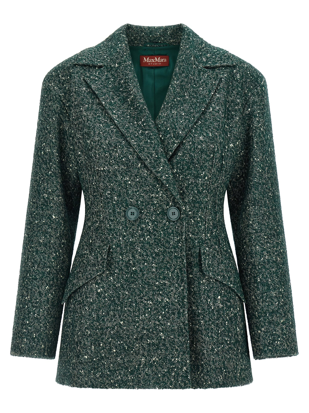Max Mara Zweifarbiger Blazer aus reiner Schurwolle