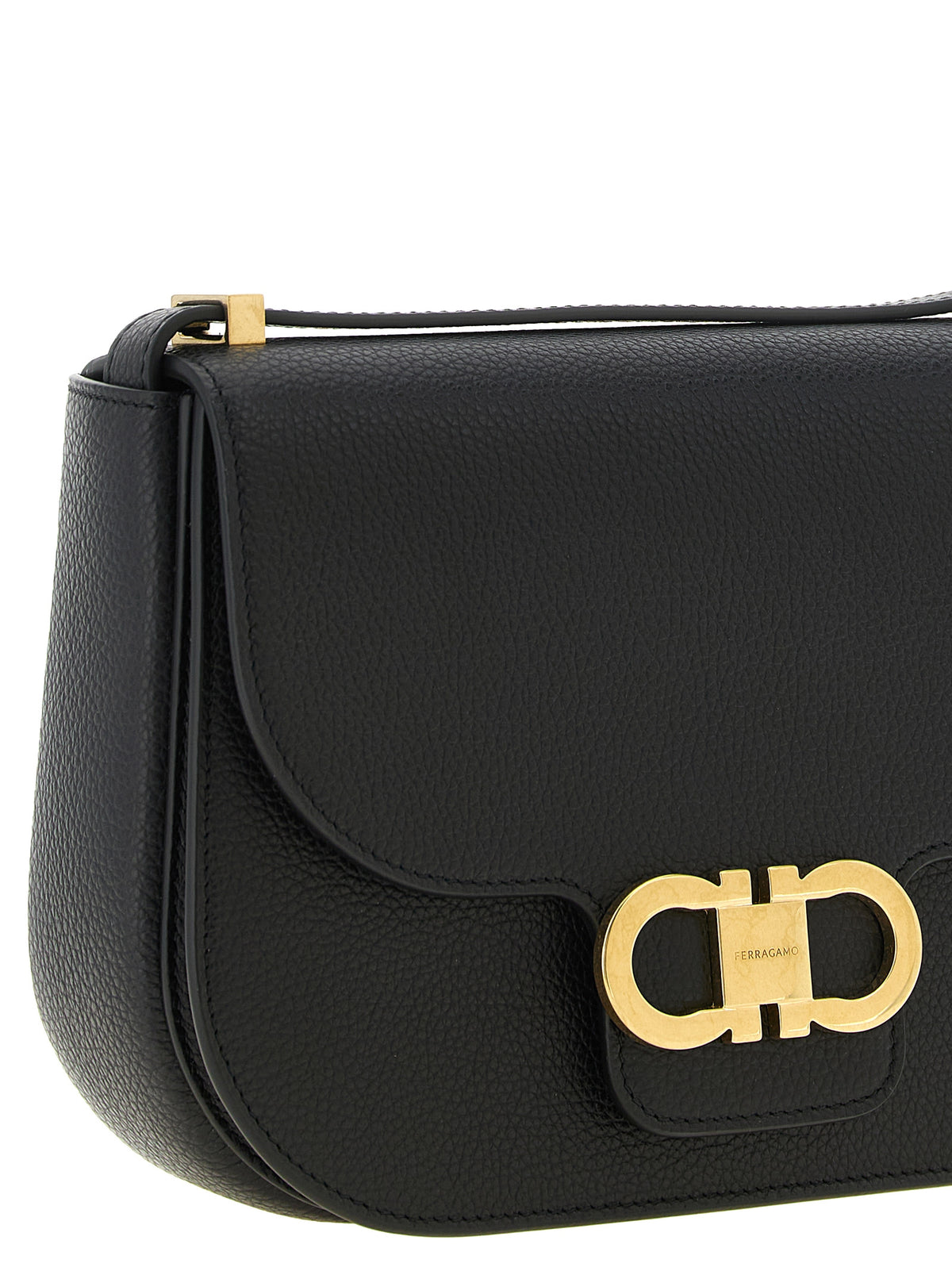 Ferragamo Schwarze Kalbsleder-Umhängetasche