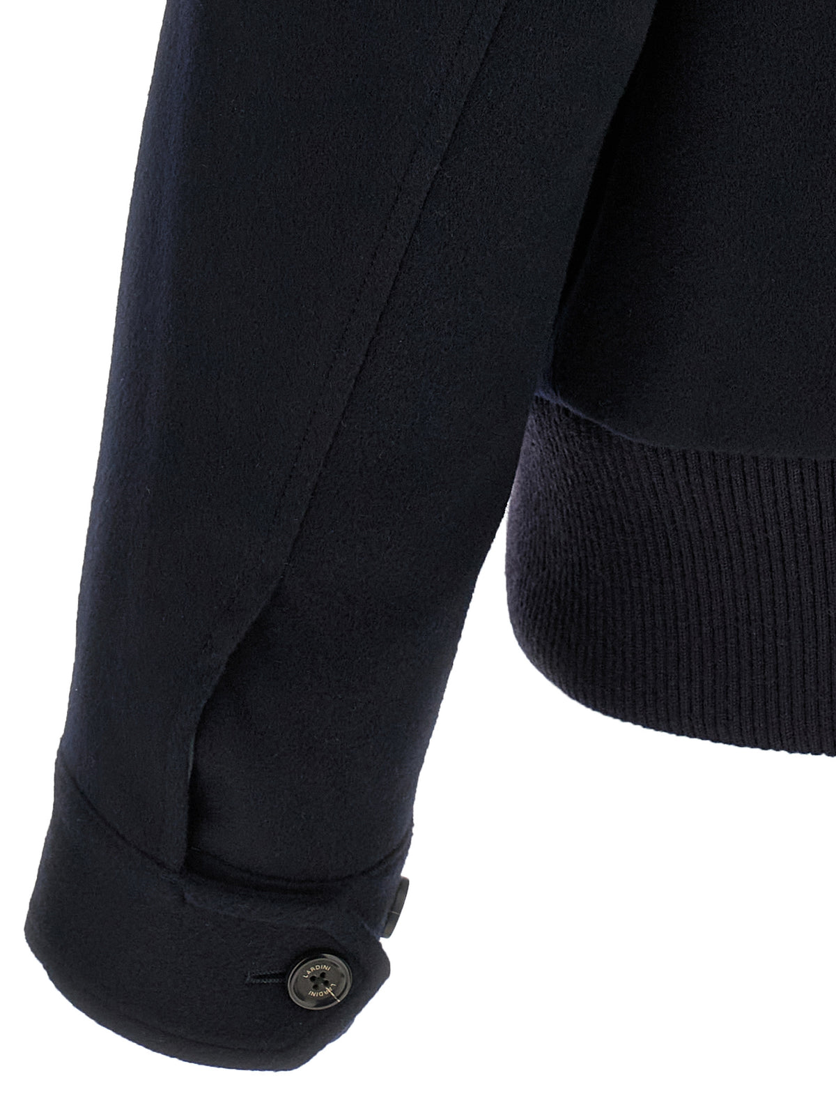 Lardini Blaue Jacke aus reiner Schurwolle in voller Länge