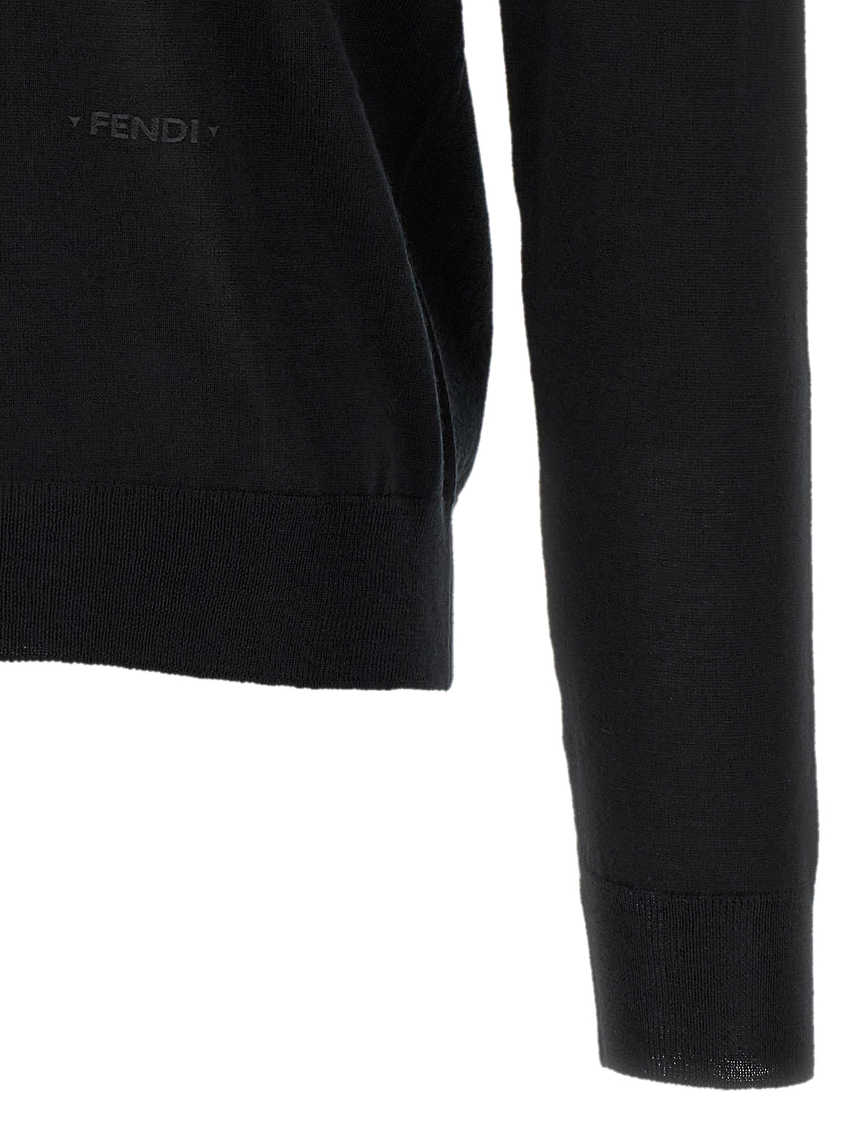Fendi Schwarzer Cardigan aus Schurwolle