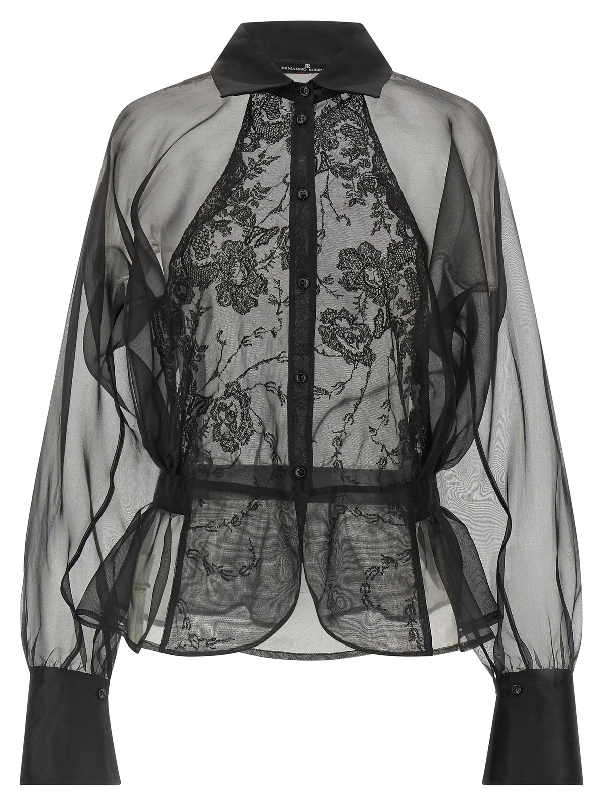 Ermanno Scervino Schwarze Seidenbluse
