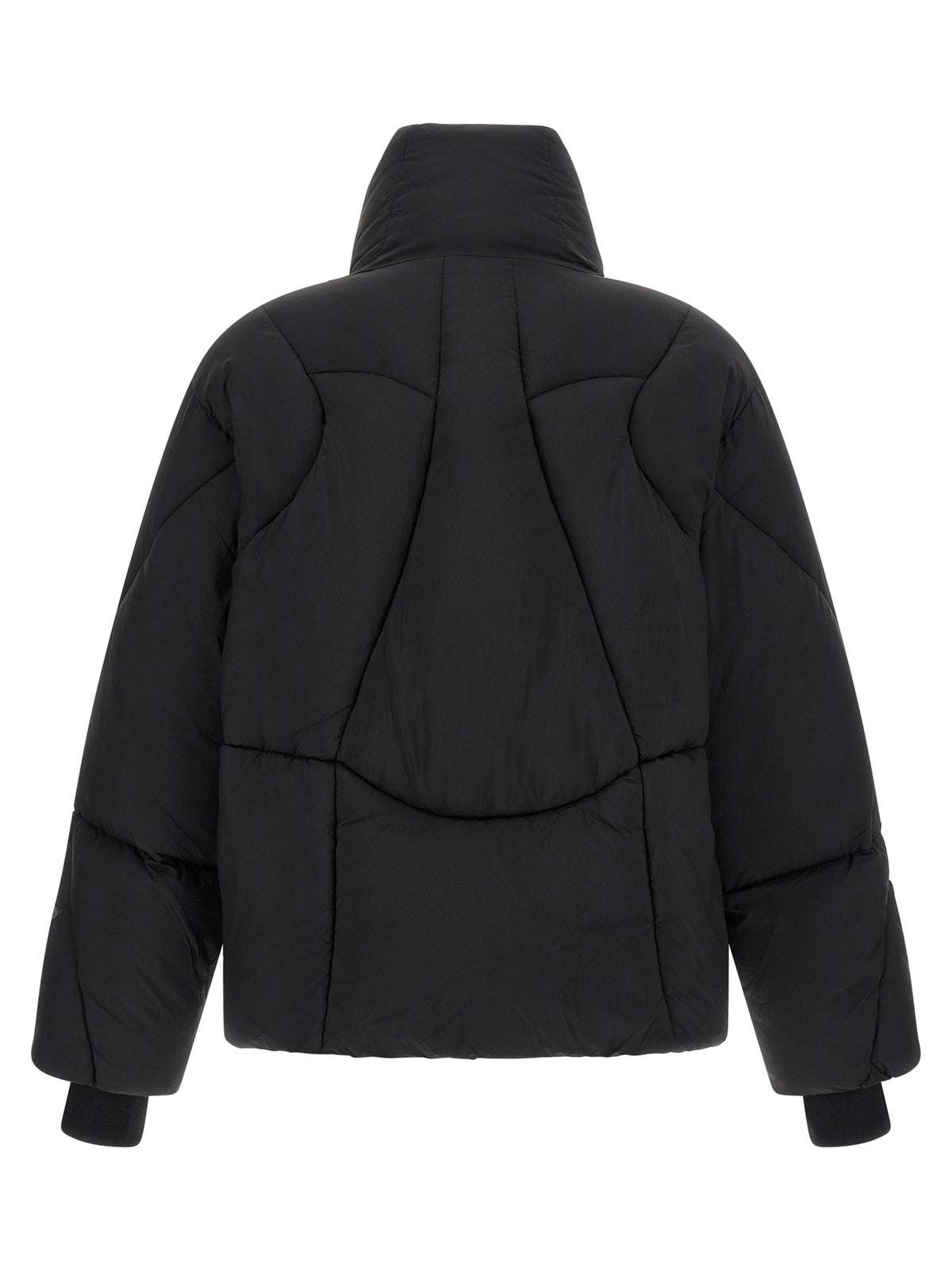 Thom Krom Schwarze Nylon-Jacke in voller Länge