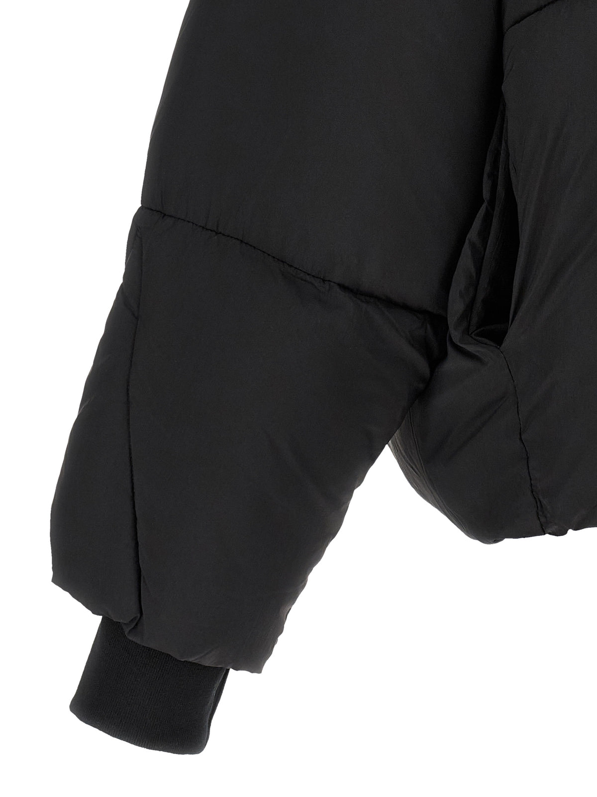 Thom Krom Schwarze Nylon-Jacke in voller Länge