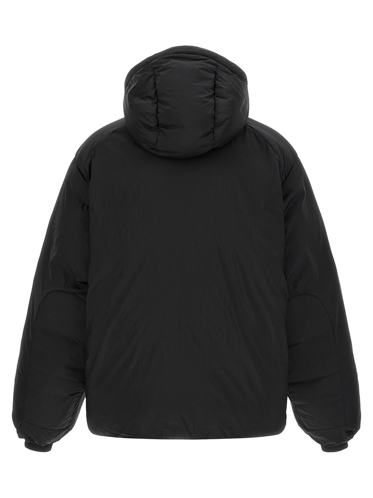 Y-3 Schwarze Jacke aus recyceltem Polyamid in voller Länge