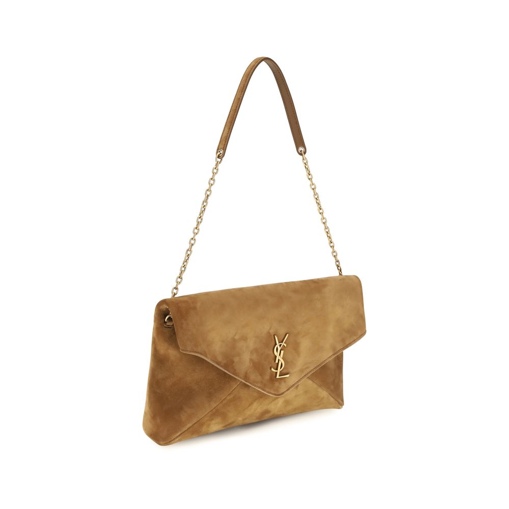 Saint Laurent Beige Wildleder Schultertasche