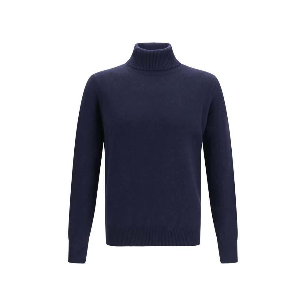 Aragona Cashmere Blauer Kaschmir-Rollkragenpullover