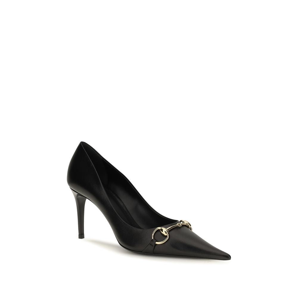 Gucci Schwarze Pumps aus Kalbsleder Bos Taurus mit hohem Absatz