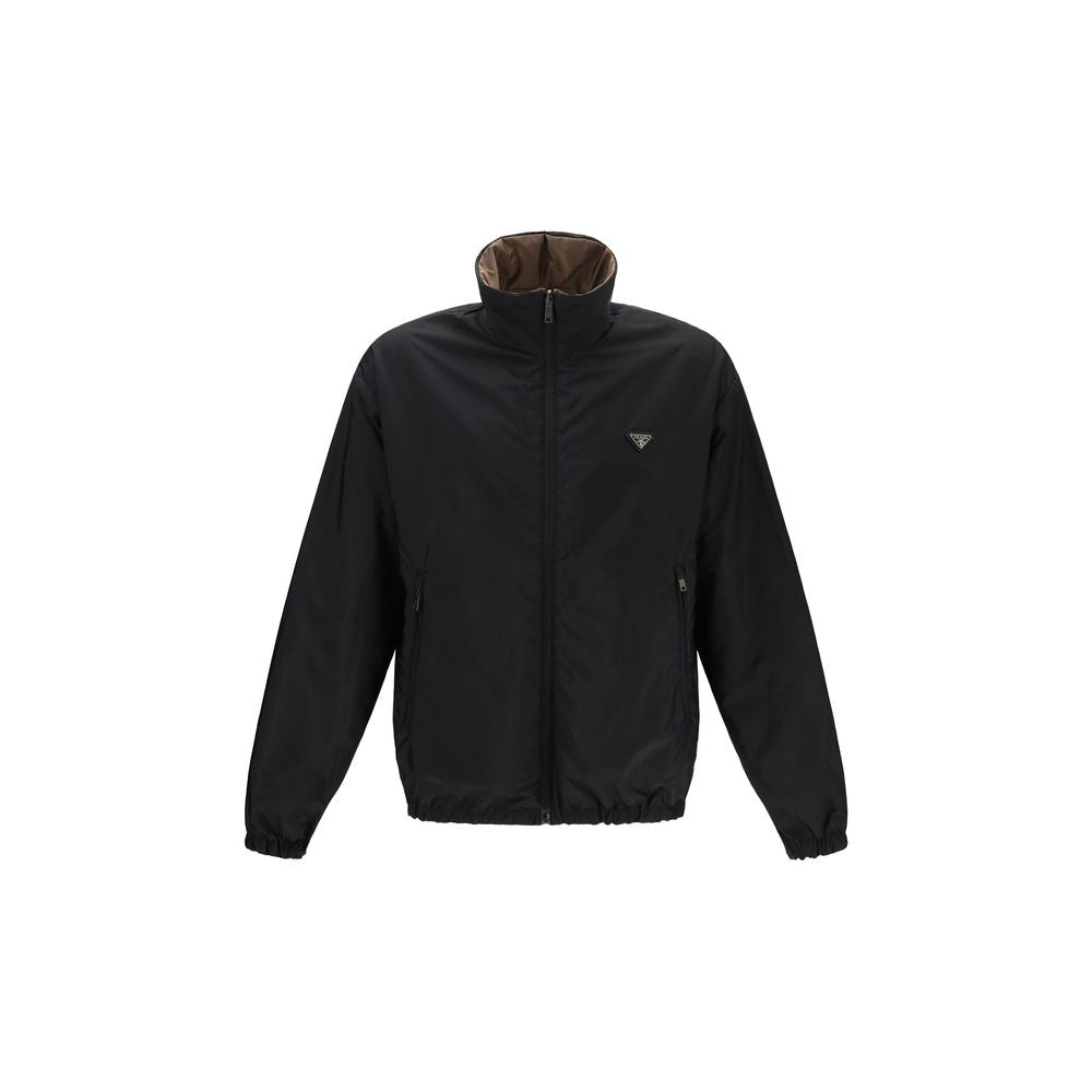 Prada Mehrfarbige Jacke aus recyceltem Polyamid in voller Länge