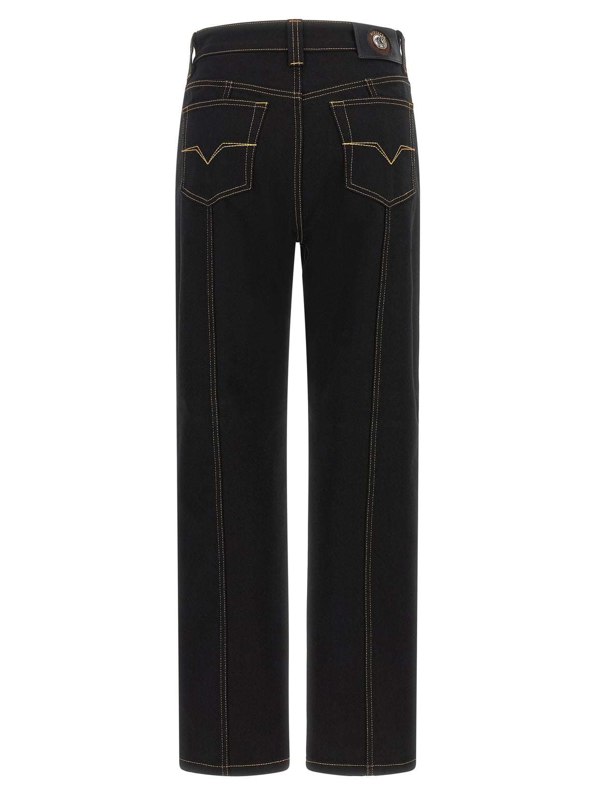 Versace Schwarze Jeans aus Baumwolle mit geradem Bein