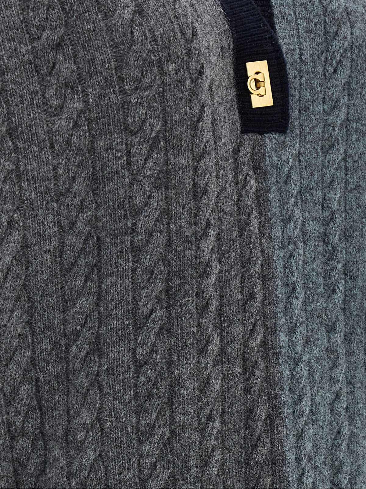 Ferragamo Mehrfarbige Strickjacke aus reiner Schurwolle