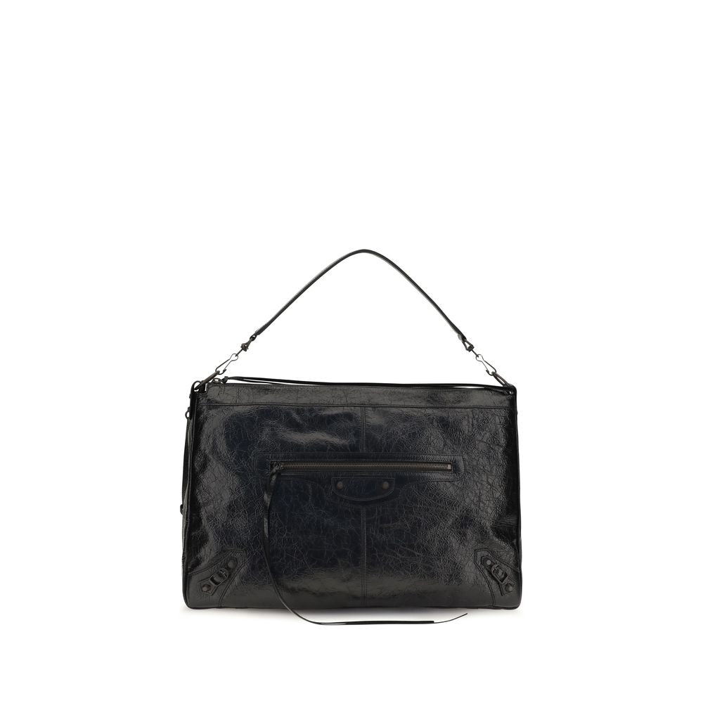 Balenciaga Schwarze Lammleder Schultertasche Ovis Aries