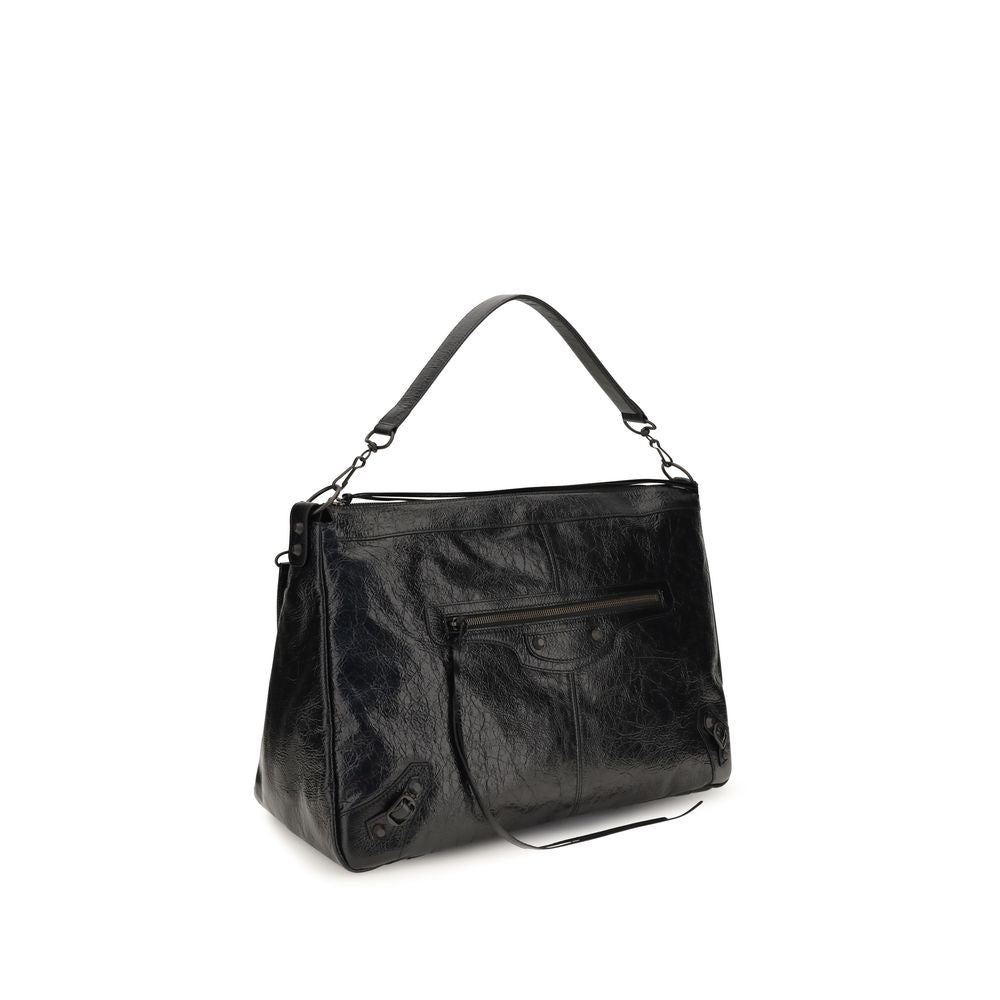 Balenciaga Schwarze Lammleder Schultertasche Ovis Aries