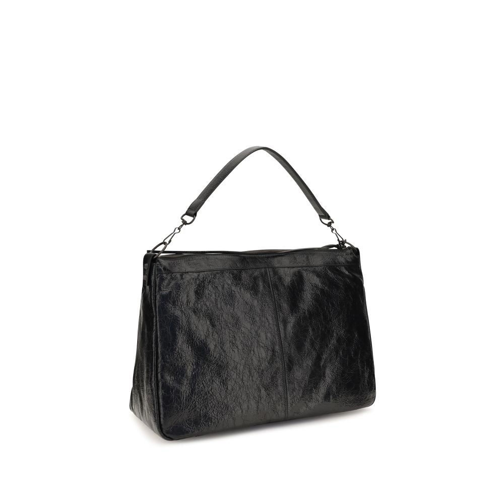 Balenciaga Schwarze Lammleder Schultertasche Ovis Aries