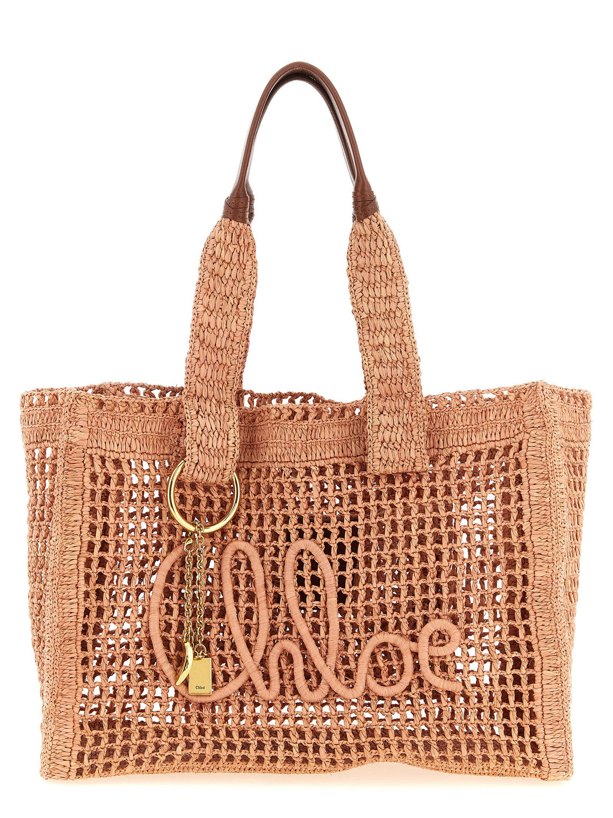 Chloé Mehrfarbige Raffia-Tragetasche