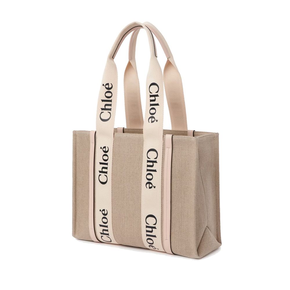 Chloé Beige Leinen-Tragetasche