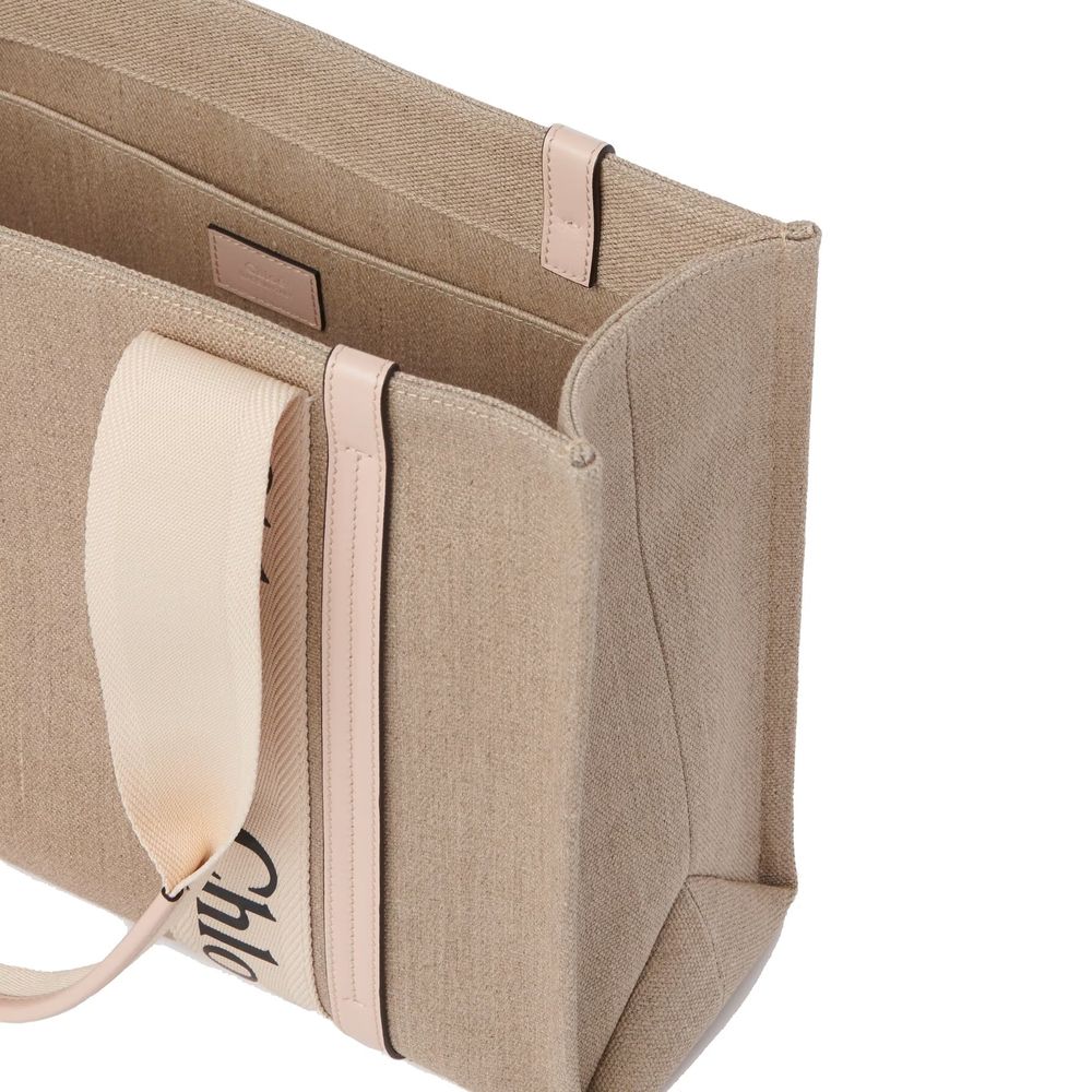 Chloé Beige Leinen-Tragetasche