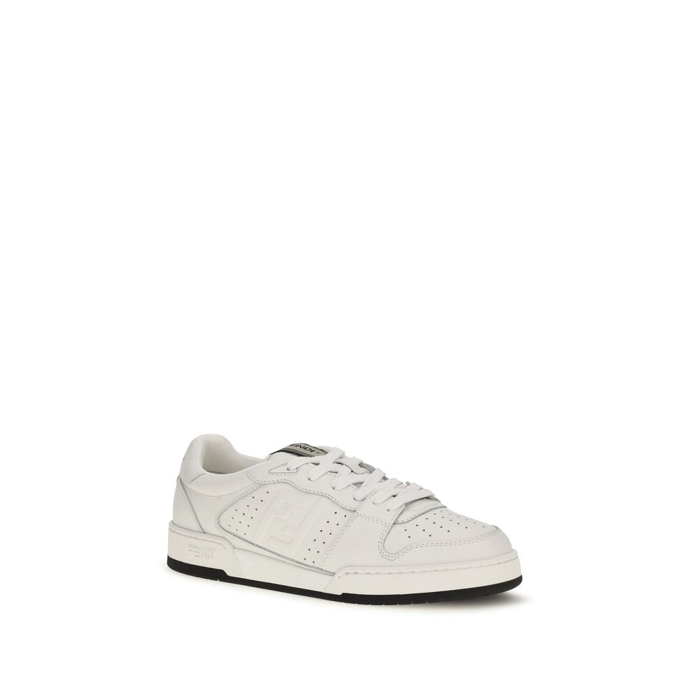 Fendi Weiße Kalbsleder Bos Taurus Athletic Sneaker